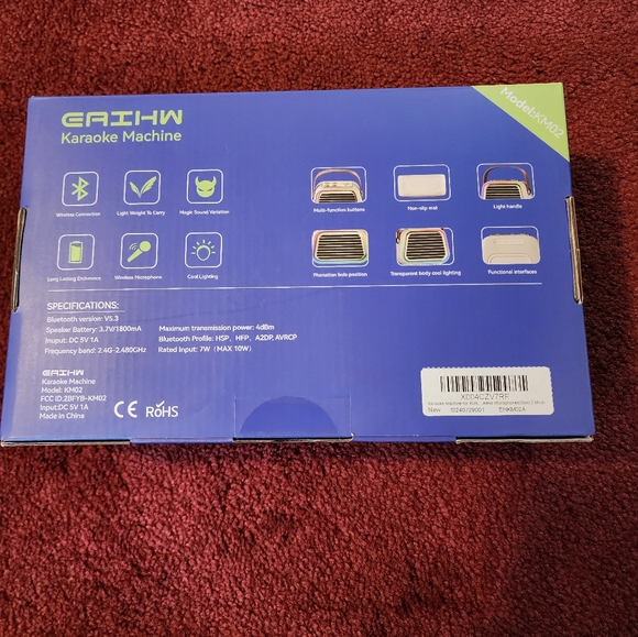 Karaoke Machine with 2 Wireless Microphones,Five Dynamic LED - Picture 6 of 6